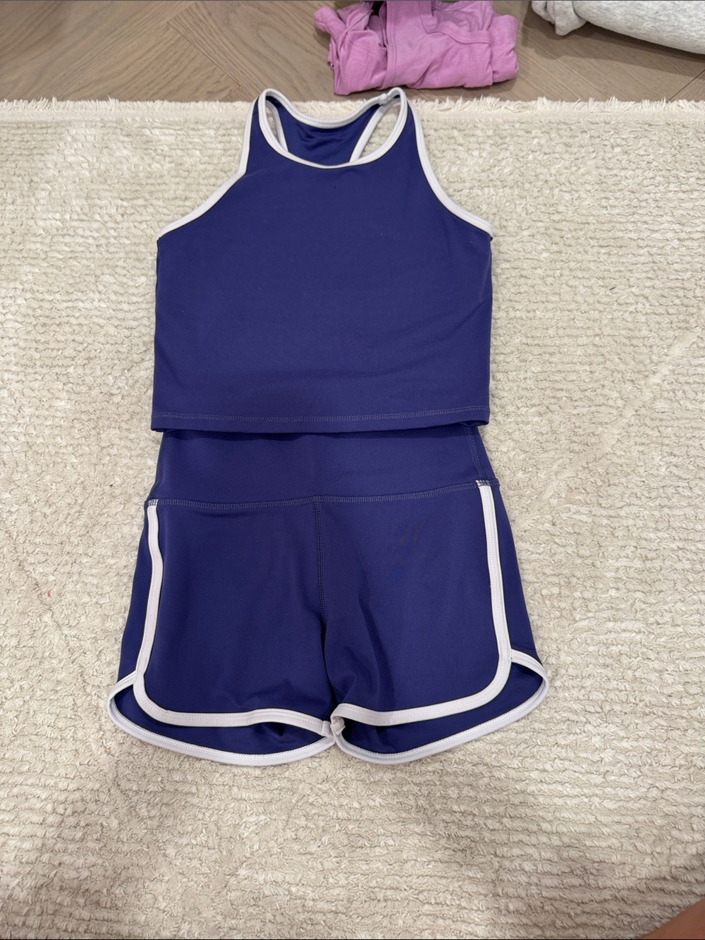 DSG Purple Athletic Shorts with White Trim